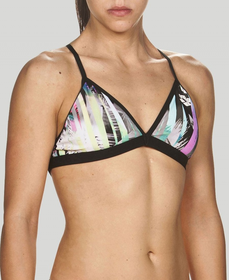 Arena Riviera Tie Back Bikinioberteil Schwarz Mehrfarbig | SSV16X-581