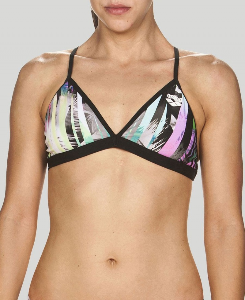 Arena Riviera Tie Back Bikinioberteil Schwarz Mehrfarbig | SSV16X-581