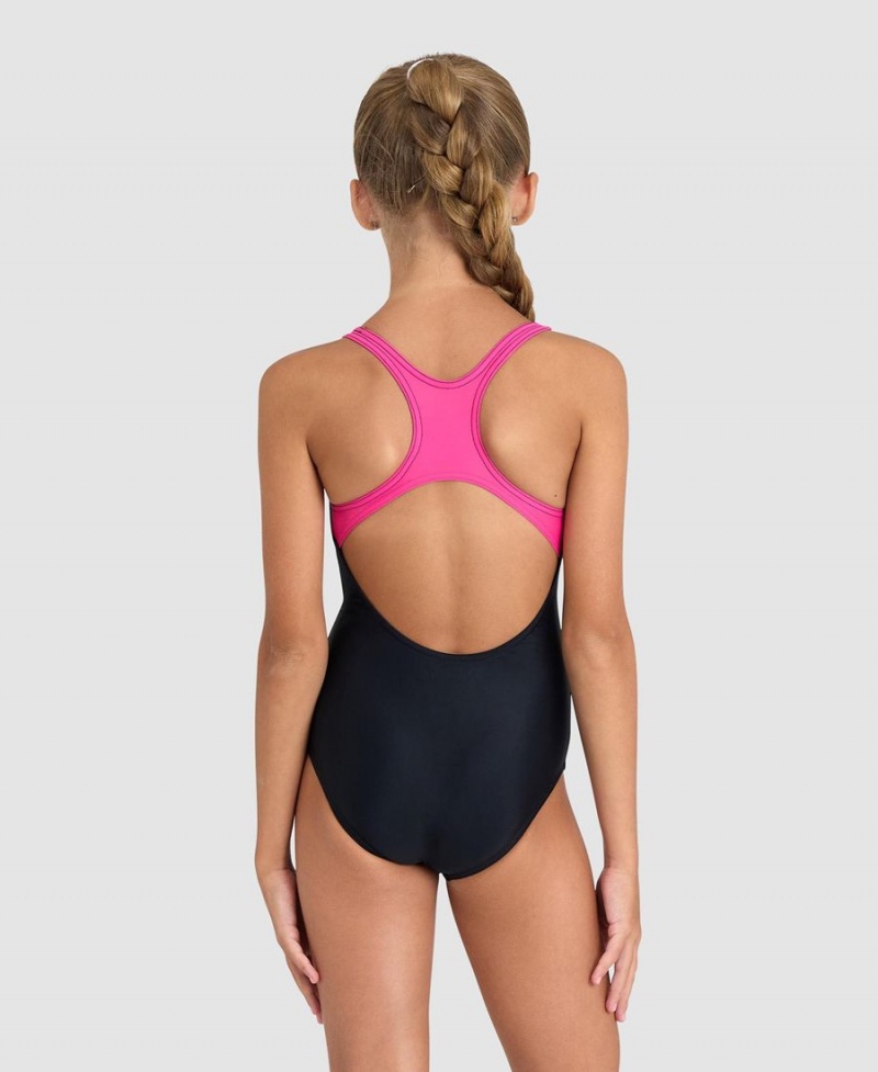 Arena Shading Pro Back Badeanzug Schwarz Rosa | TKA35E-945