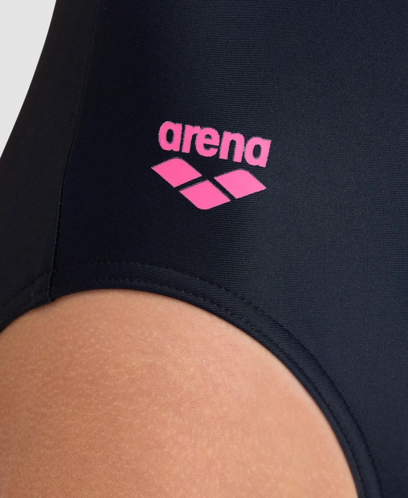 Arena Shading Pro Back Badeanzug Schwarz Rosa | TKA35E-945