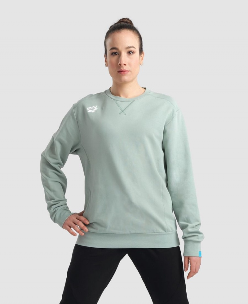 Arena Solid Crewneck Sweatshirt Grün | VOM96P-647