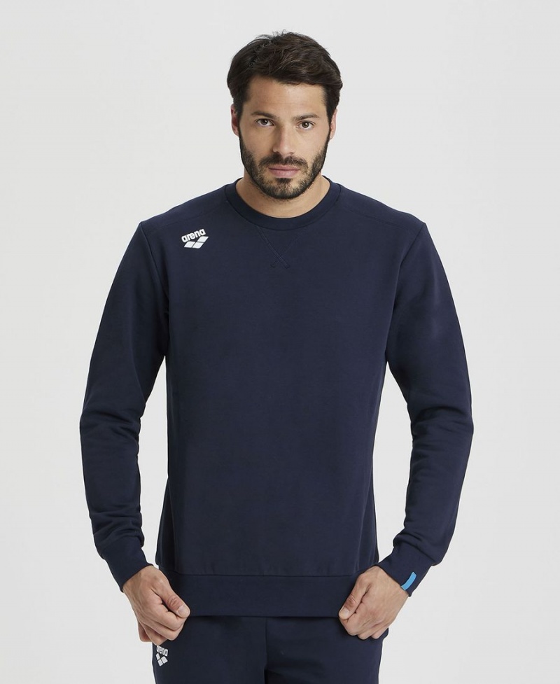 Arena Solid Crewneck Sweatshirt Navy | ADU73N-610