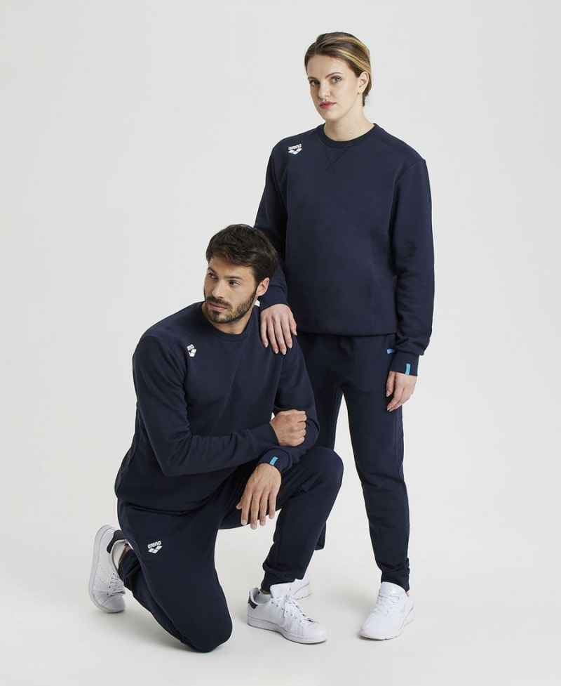 Arena Solid Crewneck Sweatshirt Navy | ADU73N-610