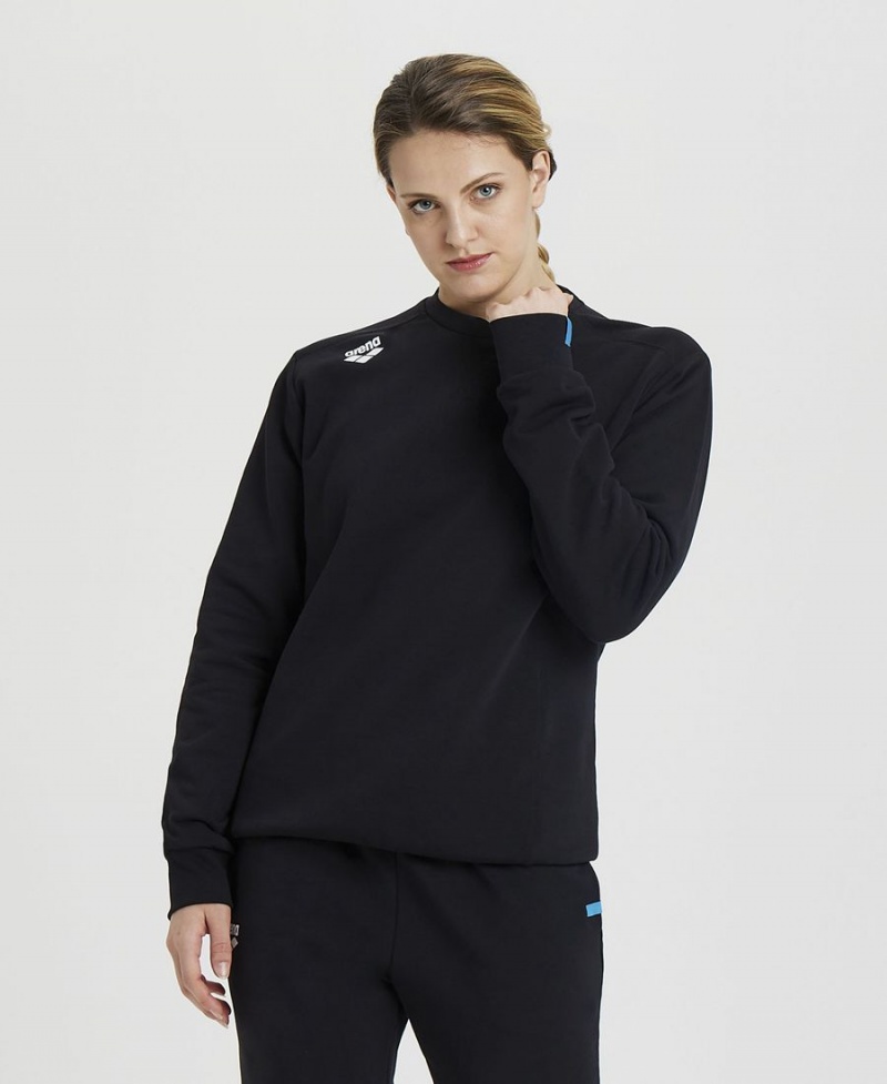 Arena Solid Crewneck Sweatshirt Schwarz | PJU63W-249