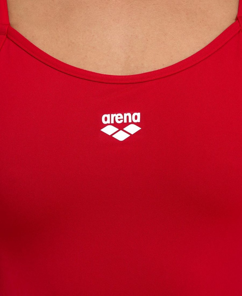 Arena Solid Spitze Back Badeanzug Rot Weiß | ALK85E-981