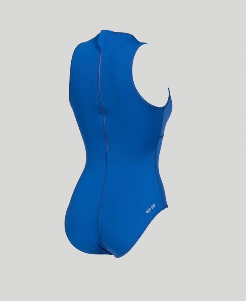 Arena Solid Waterpolo Badeanzug Blau | CMJ42J-783