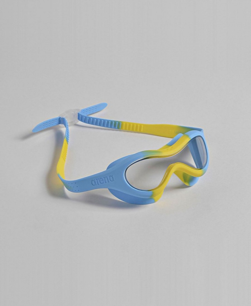 Arena Spider Kids Mask Schwimmbrille Gelb Blau | JLE83Q-197