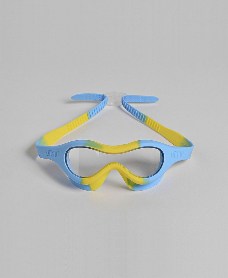 Arena Spider Kids Mask Schwimmbrille Gelb Blau | JLE83Q-197