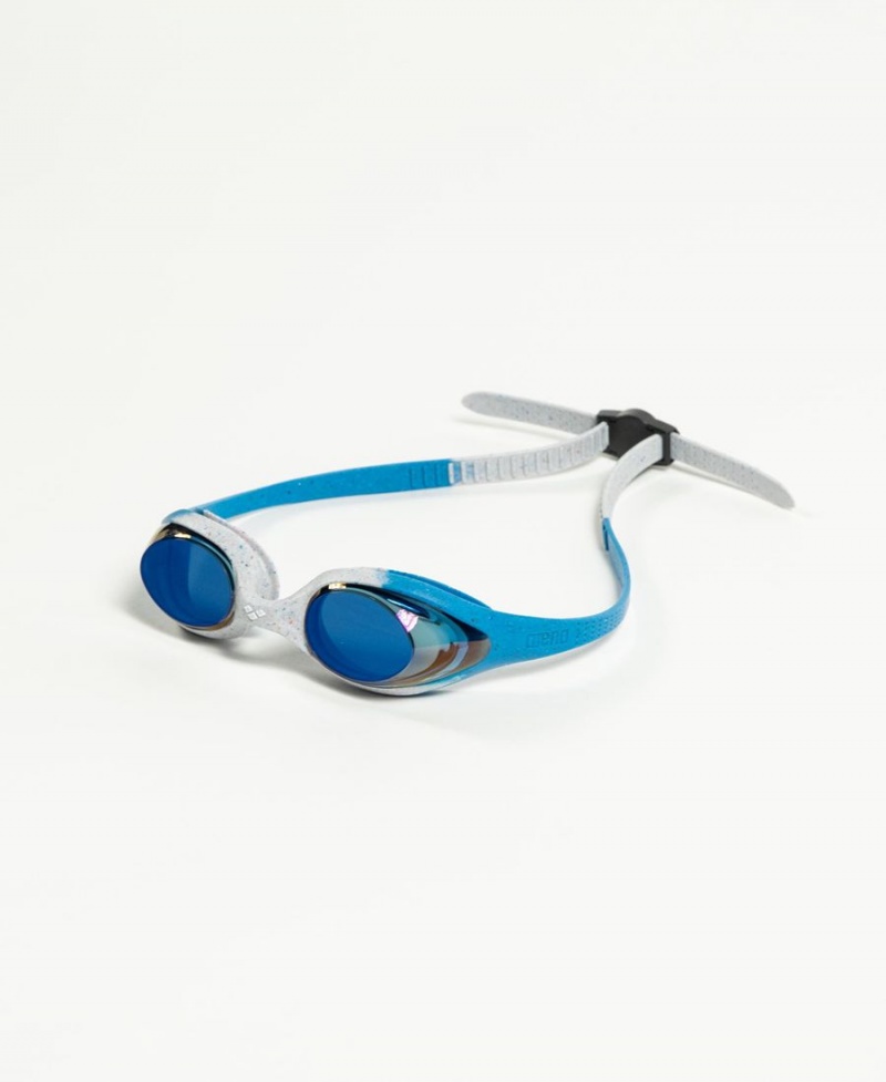 Arena Spider Youth Mirror Schwimmbrille Blau Grau | WWQ67D-288