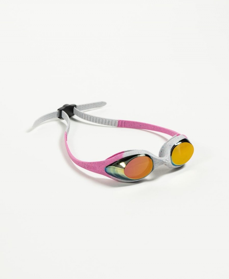 Arena Spider Youth Mirror Schwimmbrille Rosa Grau | ZSF53N-255