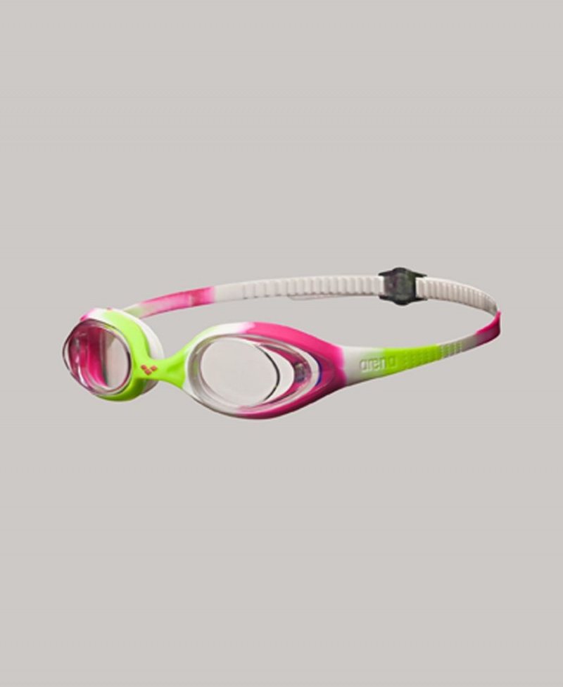 Arena Spider Youth Schwimmbrille Grün Rosa Weiß | GJO40G-525