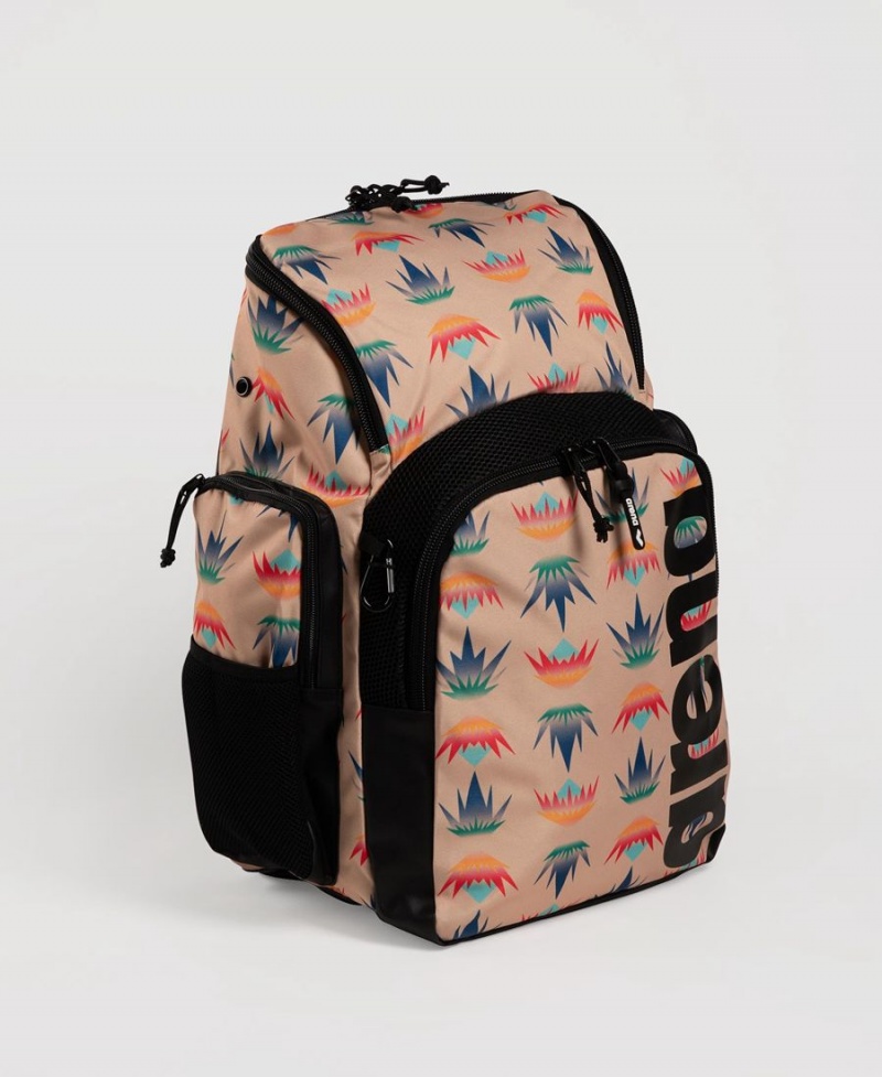 Arena Spiky III 35 Allover Print Rucksack Khaki Schwarz | SSW57N-969