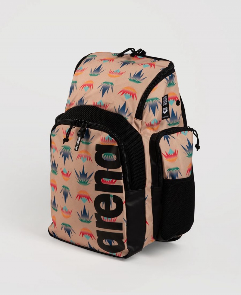 Arena Spiky III 35 Allover Print Rucksack Khaki Schwarz | SSW57N-969