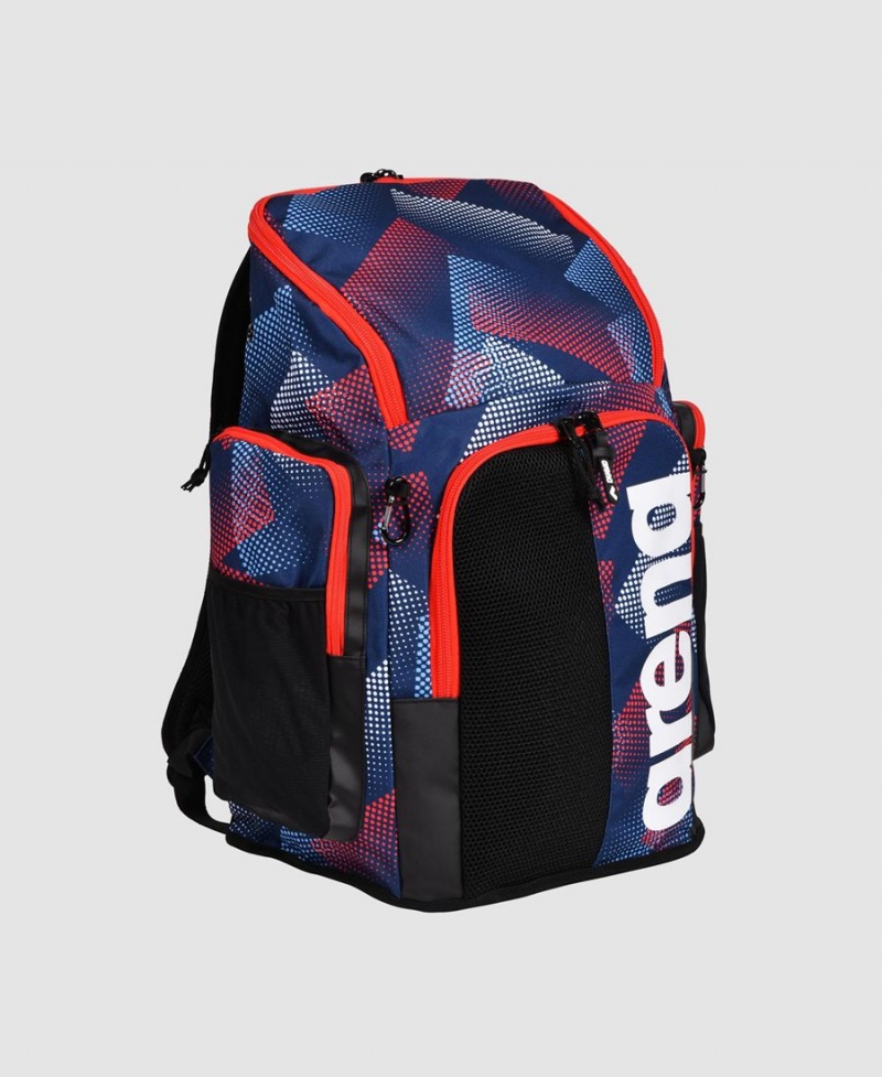 Arena Spiky III 45 Allover Print Rucksack Schwarz Navy Mehrfarbig | GBW49M-871