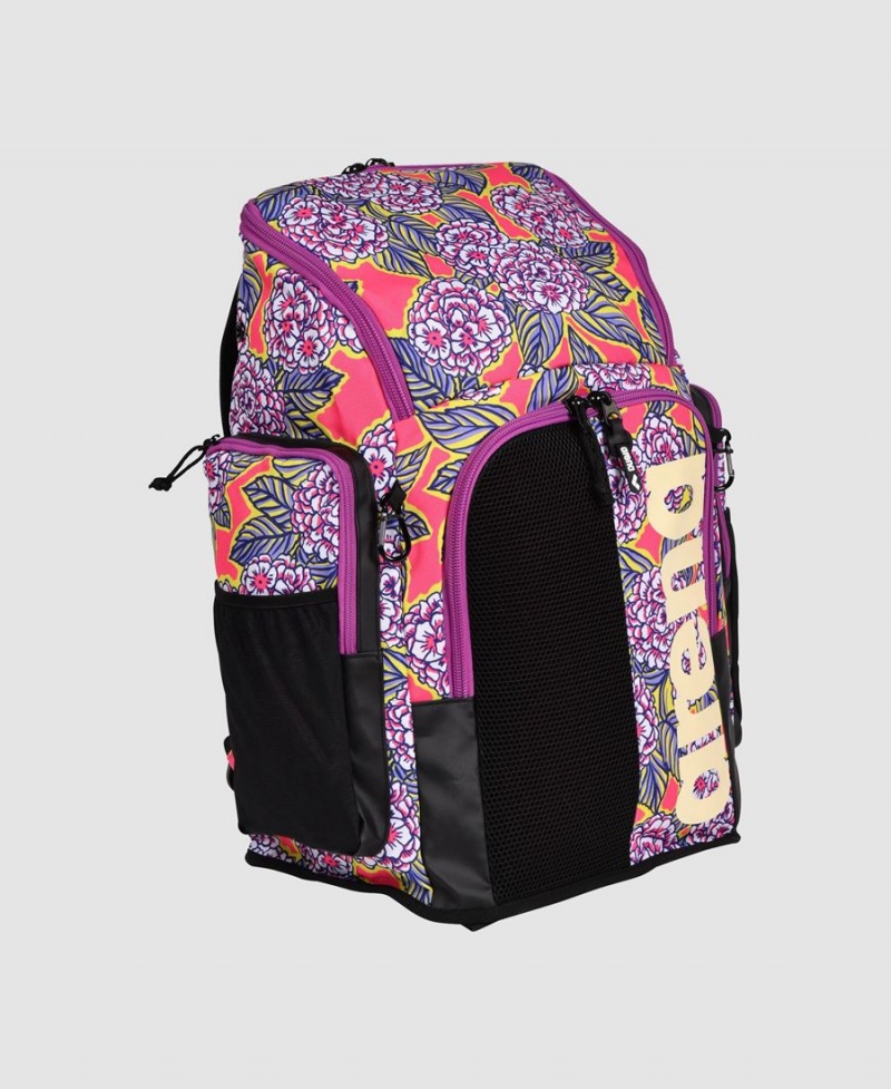 Arena Spiky III 45 Allover Print Rucksack Schwarz Lila Mehrfarbig | NXO99E-030