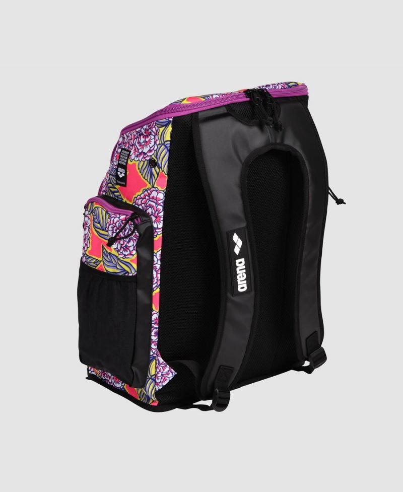 Arena Spiky III 45 Allover Print Rucksack Schwarz Lila Mehrfarbig | NXO99E-030