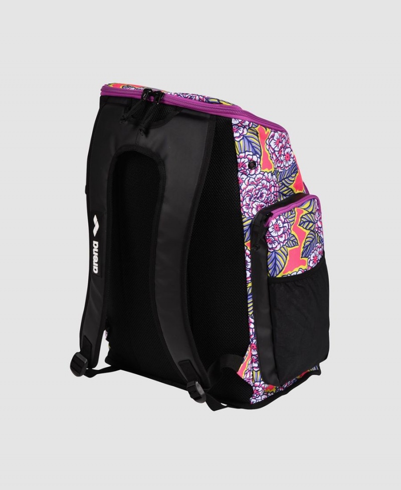 Arena Spiky III 45 Allover Print Rucksack Schwarz Lila Mehrfarbig | NXO99E-030