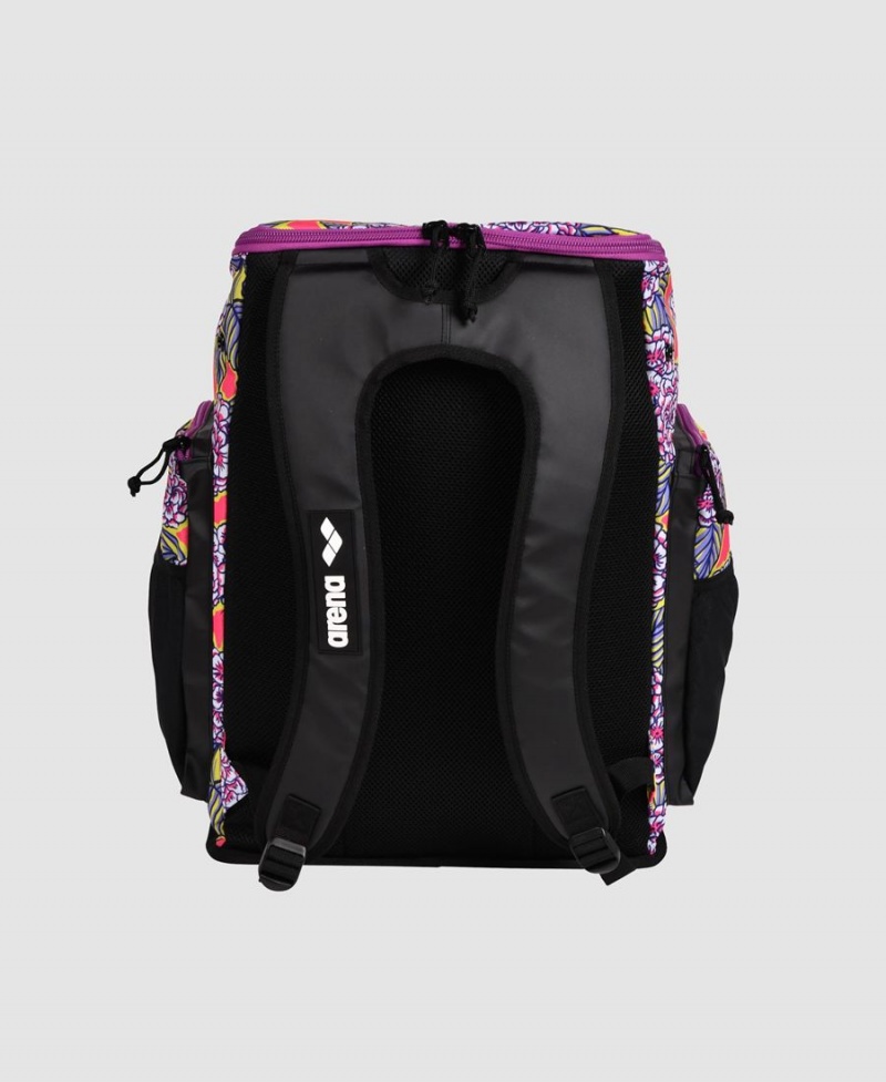 Arena Spiky III 45 Allover Print Rucksack Schwarz Lila Mehrfarbig | NXO99E-030