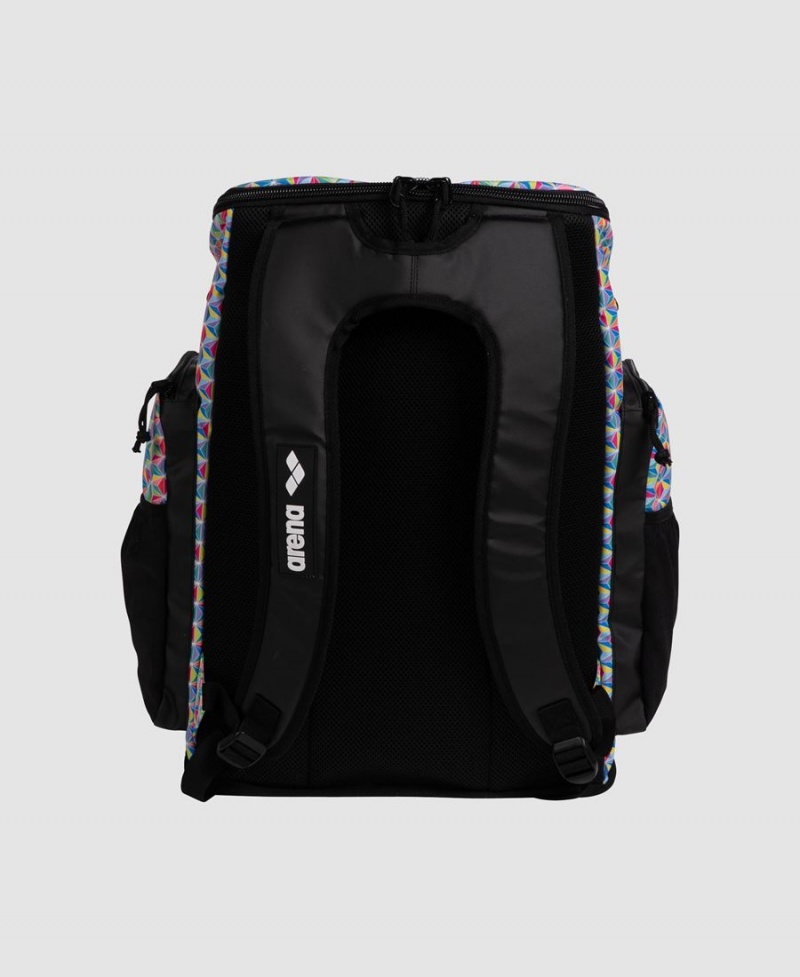 Arena Spiky III 45 Allover Print Rucksack Schwarz Blau Mehrfarbig | CUR00R-615