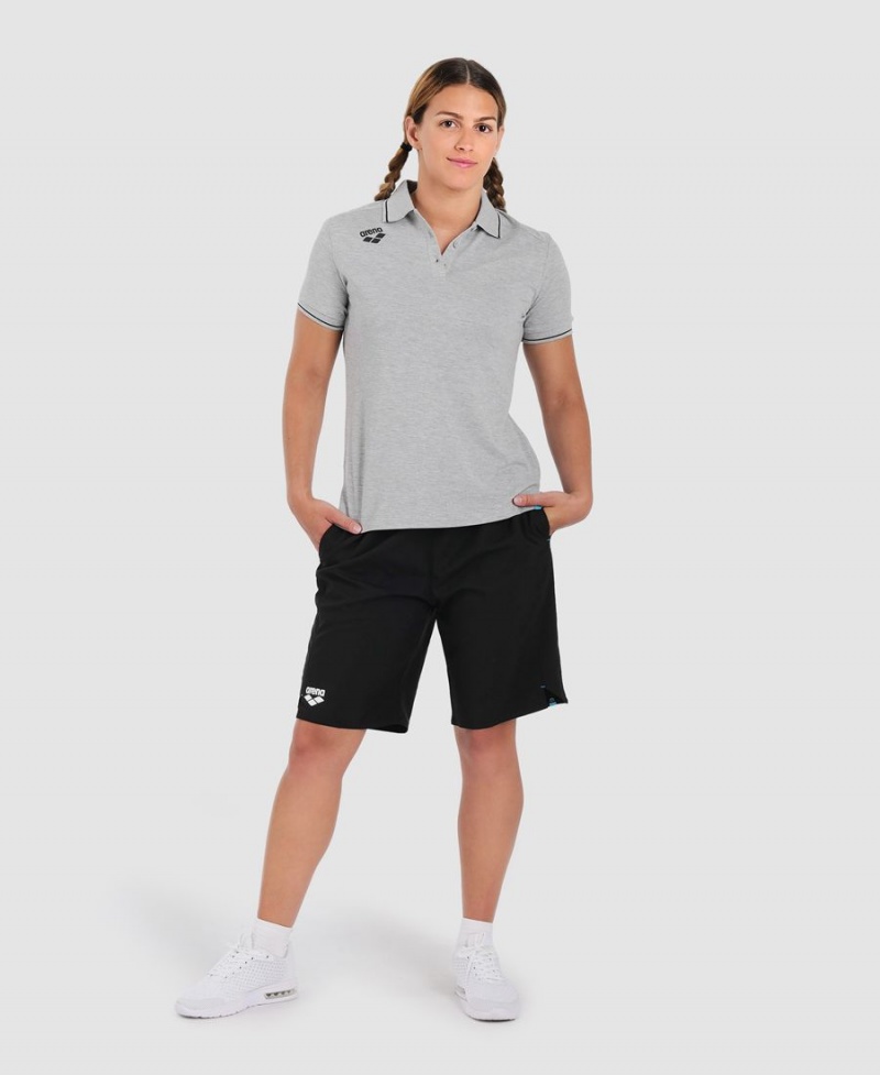 Arena Team Baumwoll Solid Poloshirt Grau | QNA40O-690