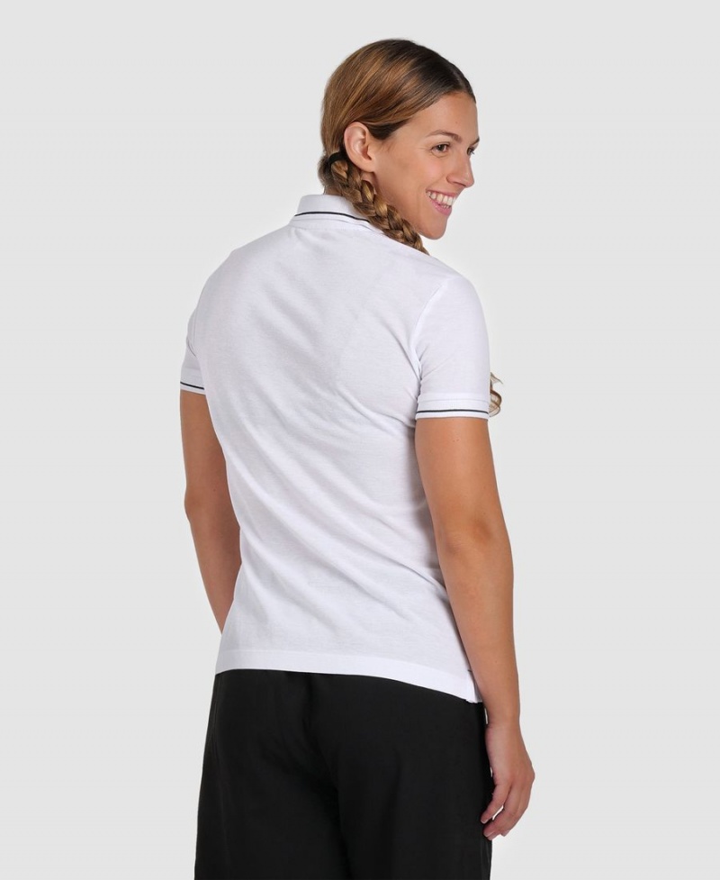 Arena Team Baumwoll Solid Poloshirt Weiß | CLB99S-121