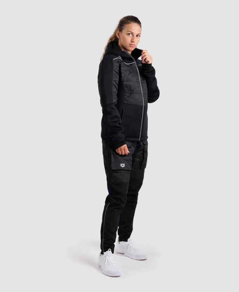 Arena Team Half-Gesteppt Mit Kapuze Jacke Schwarz | QIS87S-300