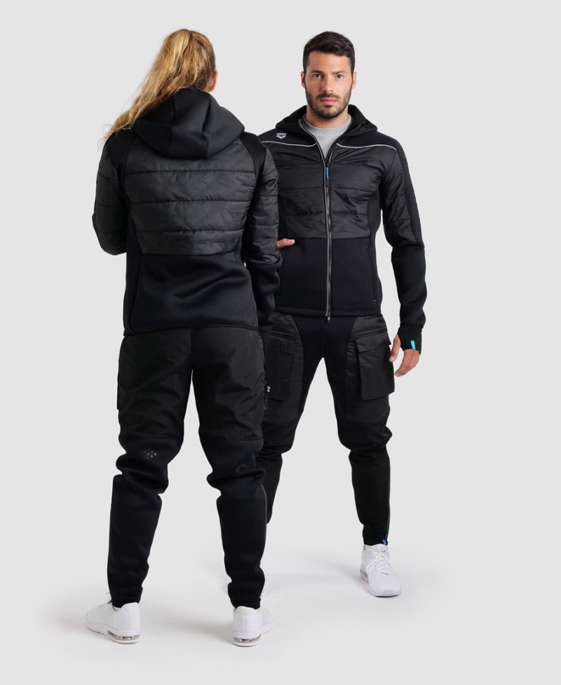 Arena Team Half-Gesteppt Mit Kapuze Jacke Schwarz | QIS87S-300