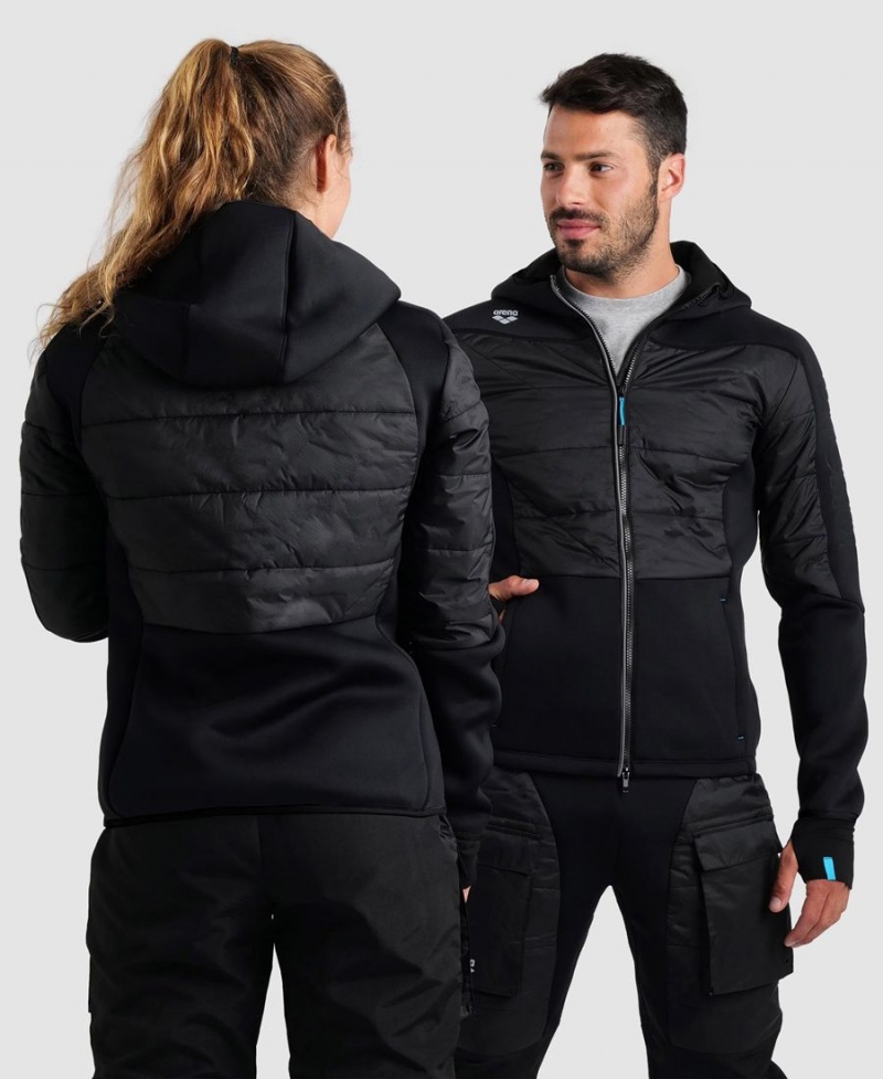 Arena Team Half-Gesteppt Mit Kapuze Jacke Schwarz | QIS87S-300