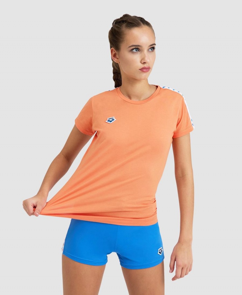 Arena Team Kurzes Sleeve T-Shirt Orange Weiß | CMC58T-568