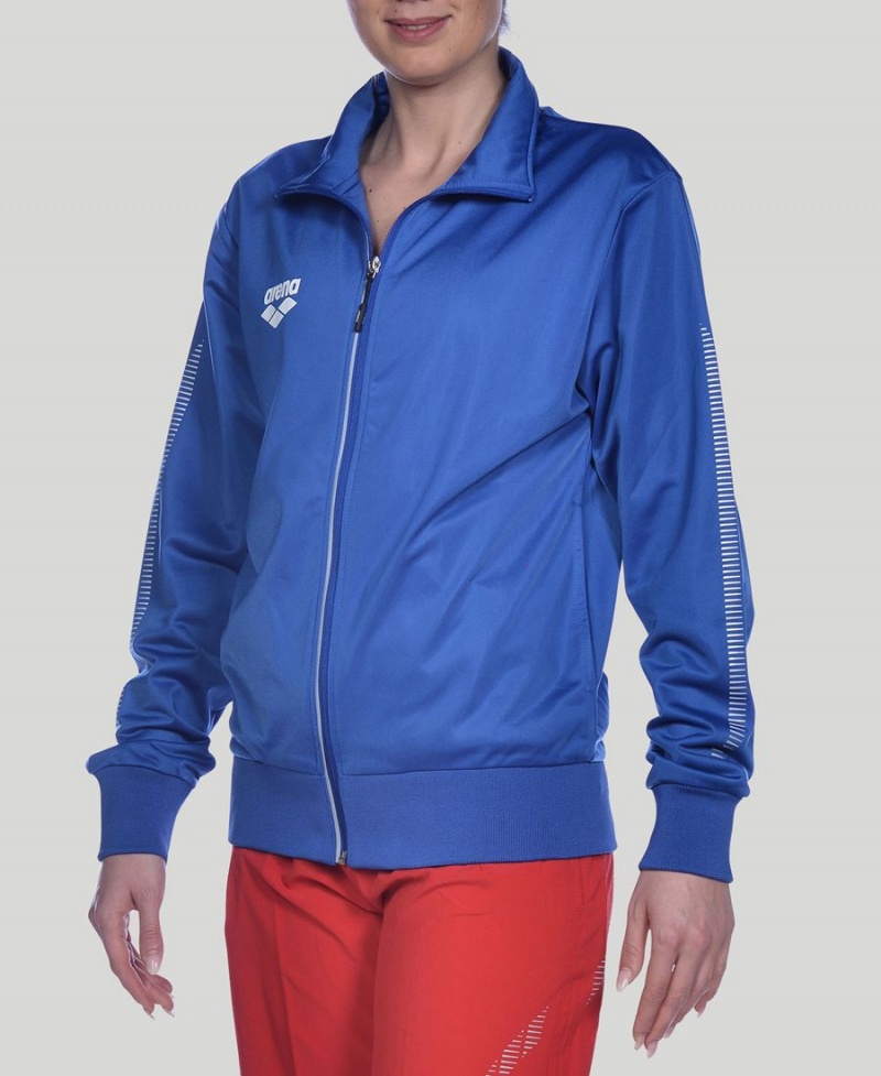 Arena Team Line Gestrickt Poly Jacke Blau | NZY59H-781