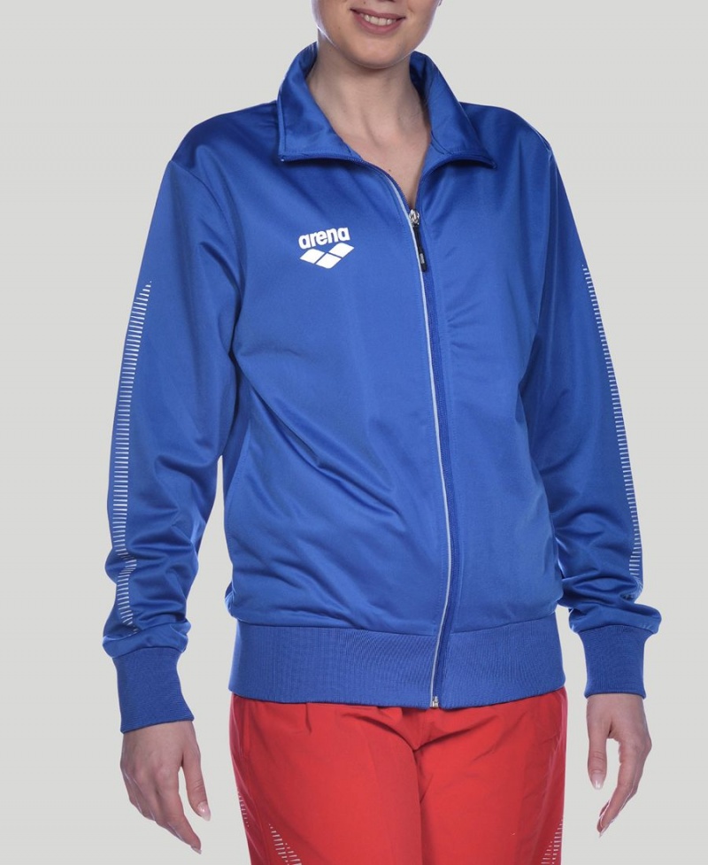 Arena Team Line Gestrickt Poly Jacke Blau | NZY59H-781