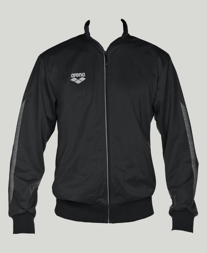 Arena Team Line Gestrickt Poly Jacke Schwarz | KNU29O-160