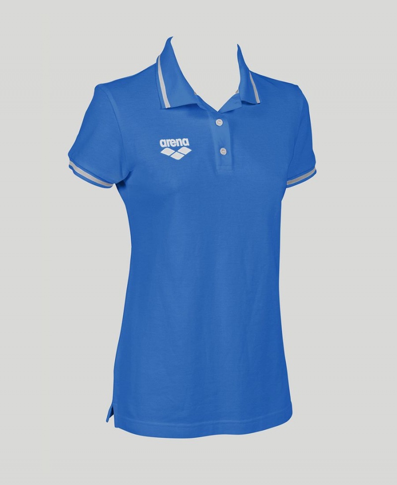 Arena Team Line Kurzes Sleeve Poloshirt Blau | QPK74H-162