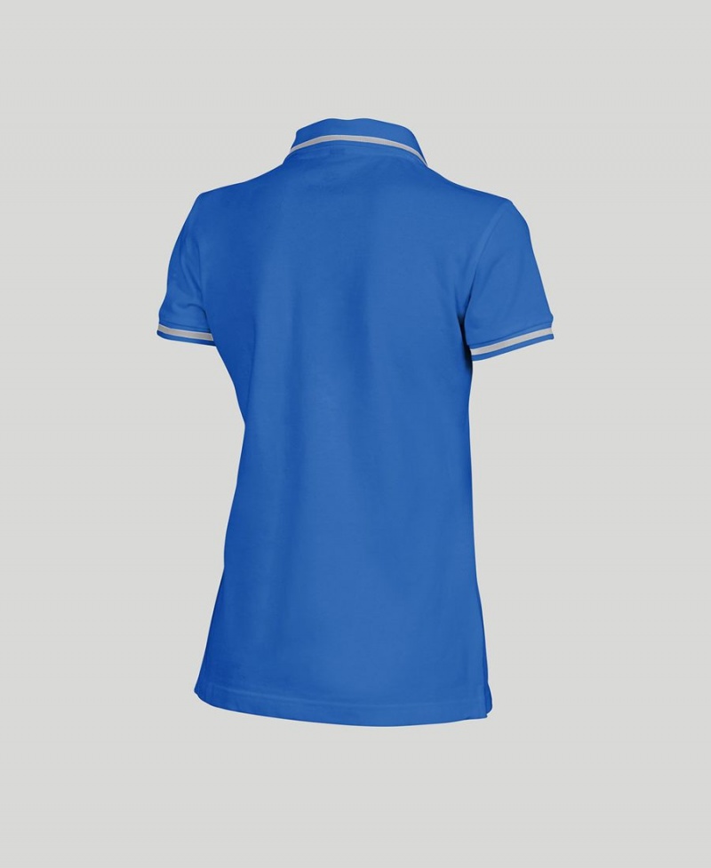 Arena Team Line Kurzes Sleeve Poloshirt Blau | QPK74H-162