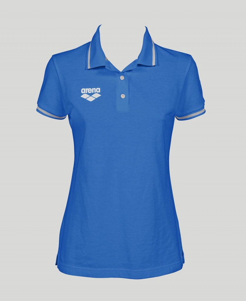 Arena Team Line Kurzes Sleeve Poloshirt Blau | QPK74H-162