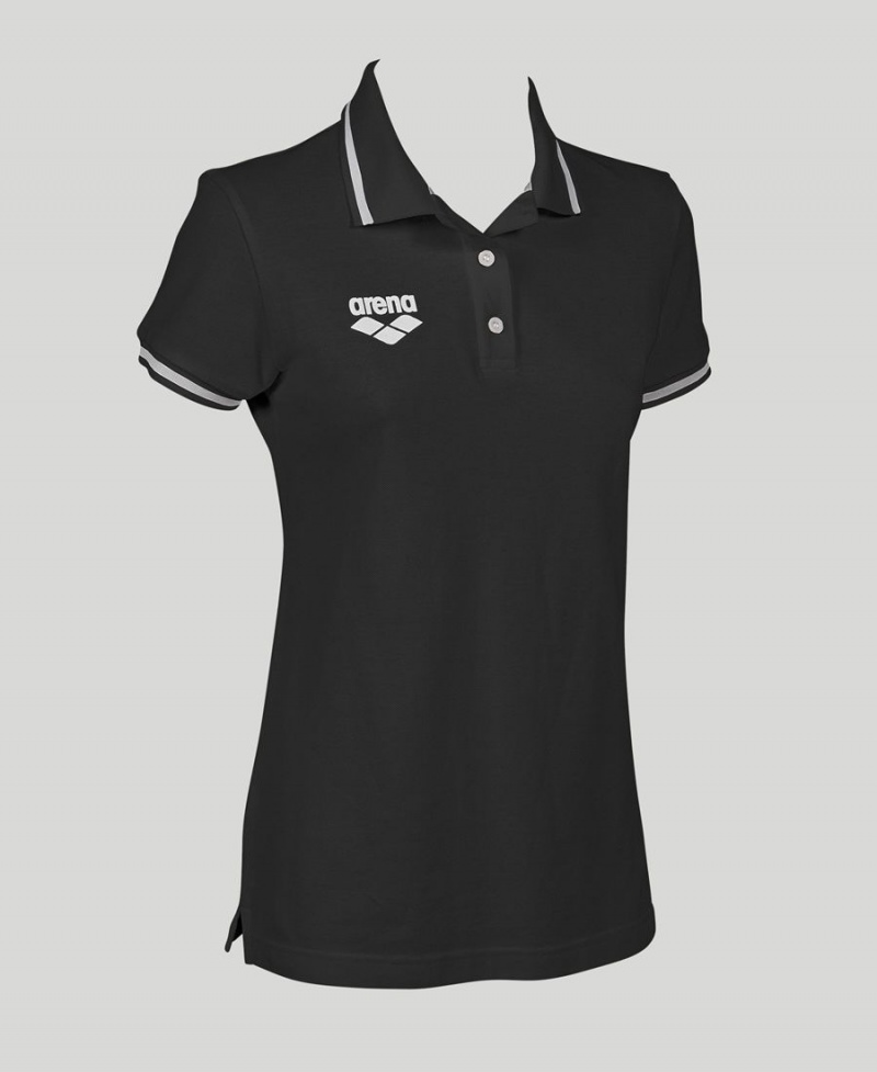 Arena Team Line Kurzes Sleeve Poloshirt Schwarz | PNH31T-359