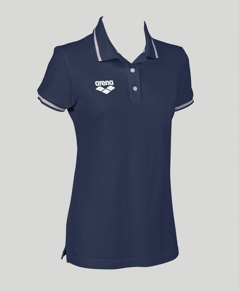 Arena Team Line Kurzes Sleeve Poloshirt Navy | YZC47S-652