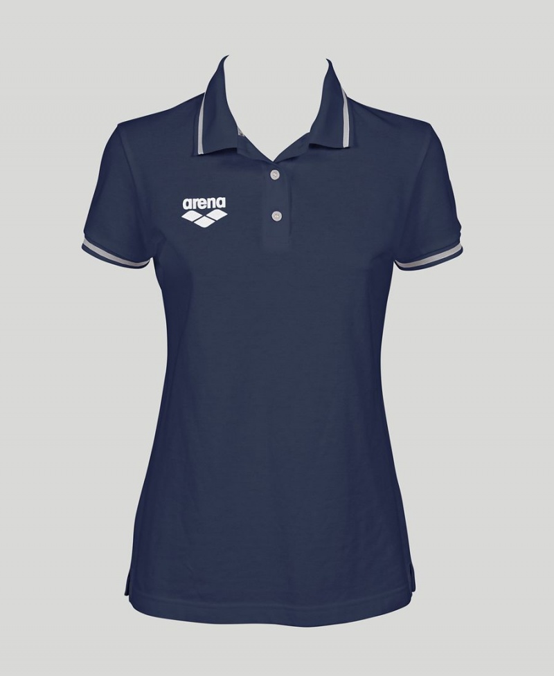 Arena Team Line Kurzes Sleeve Poloshirt Navy | YZC47S-652