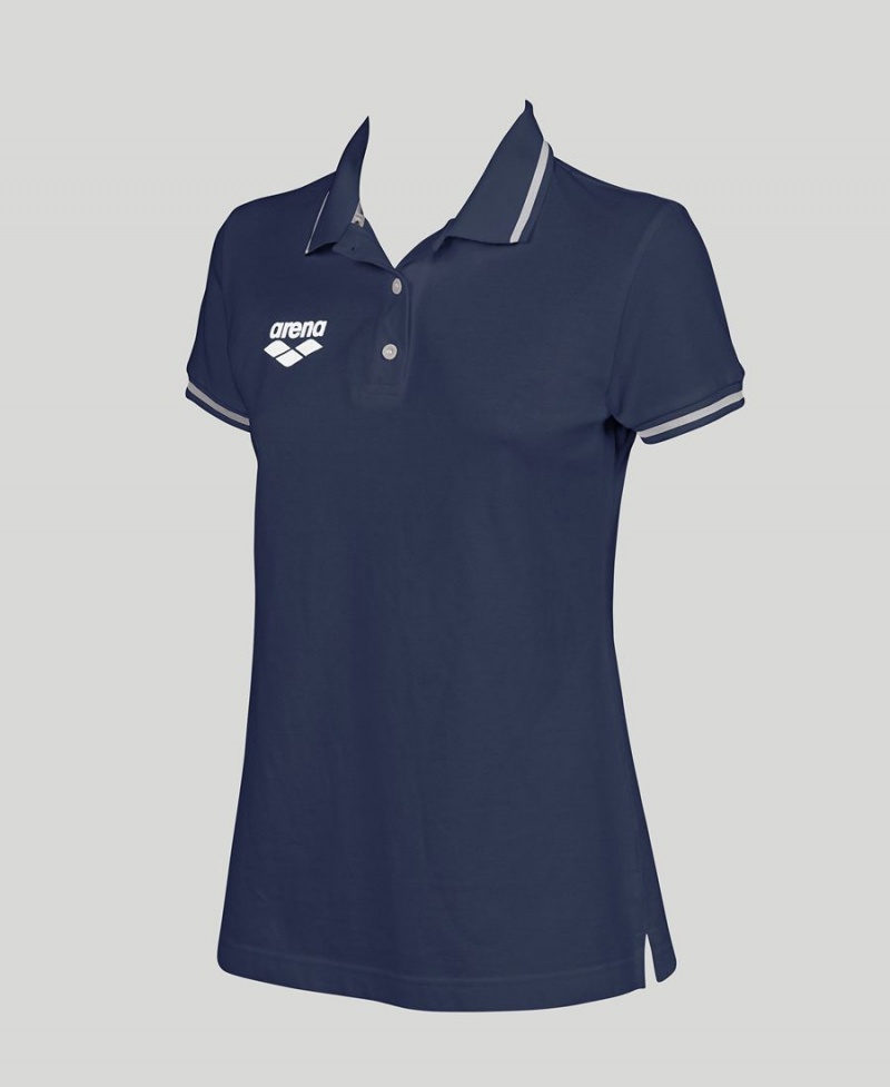 Arena Team Line Kurzes Sleeve Poloshirt Navy | YZC47S-652