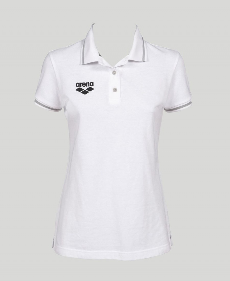 Arena Team Line Kurzes Sleeve Poloshirt Weiß | IXM89C-387