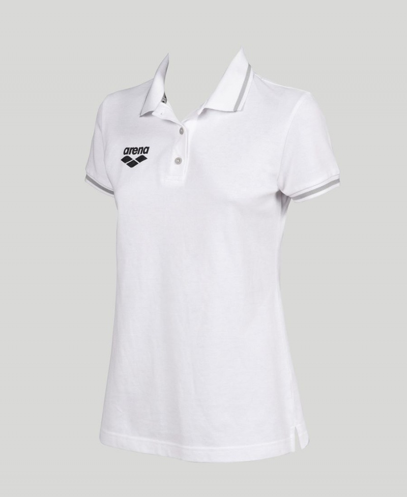 Arena Team Line Kurzes Sleeve Poloshirt Weiß | IXM89C-387