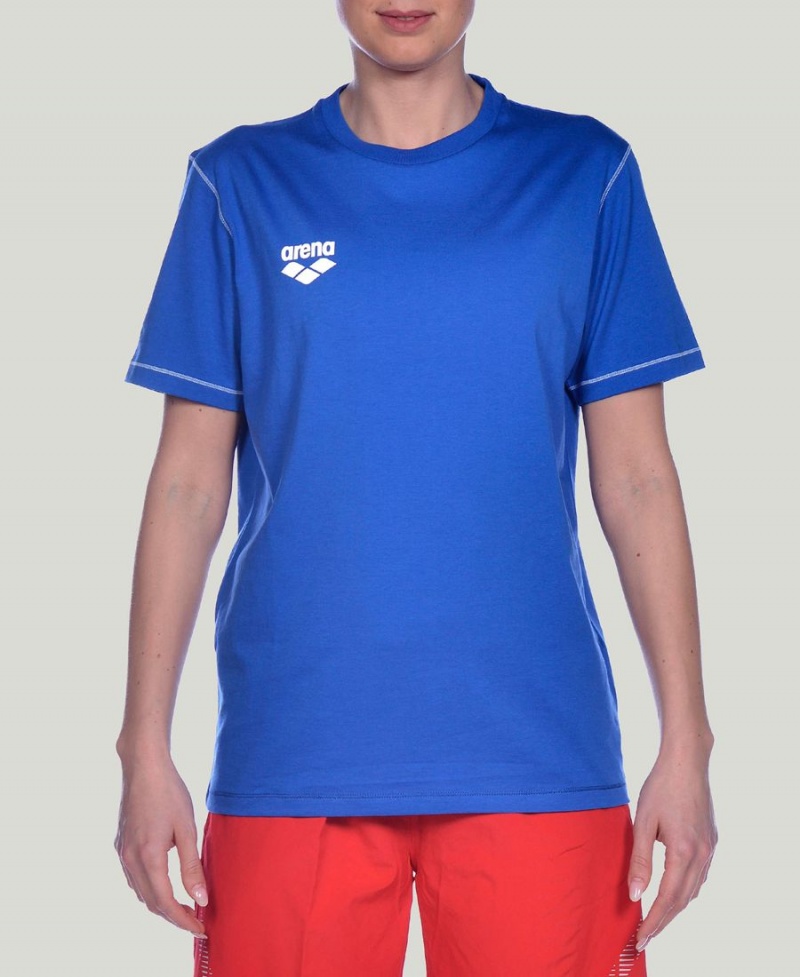 Arena Team Line Kurzes Sleeve T-Shirt Blau | ETU07B-389