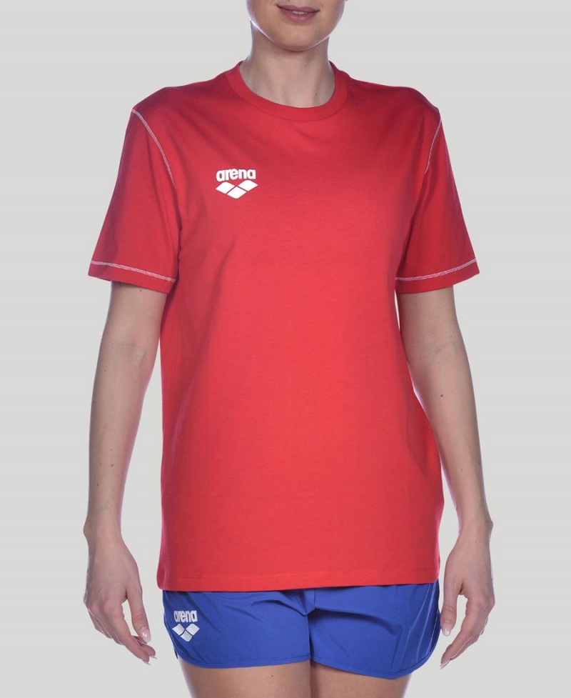 Arena Team Line Kurzes Sleeve T-Shirt Rot | VZG67Q-358