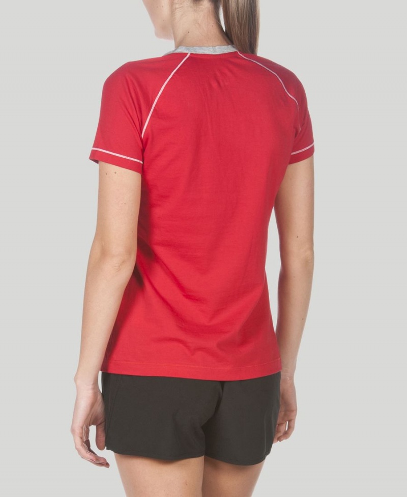 Arena Team Line Kurzes Sleeve T-Shirt Rot | OFF67U-073