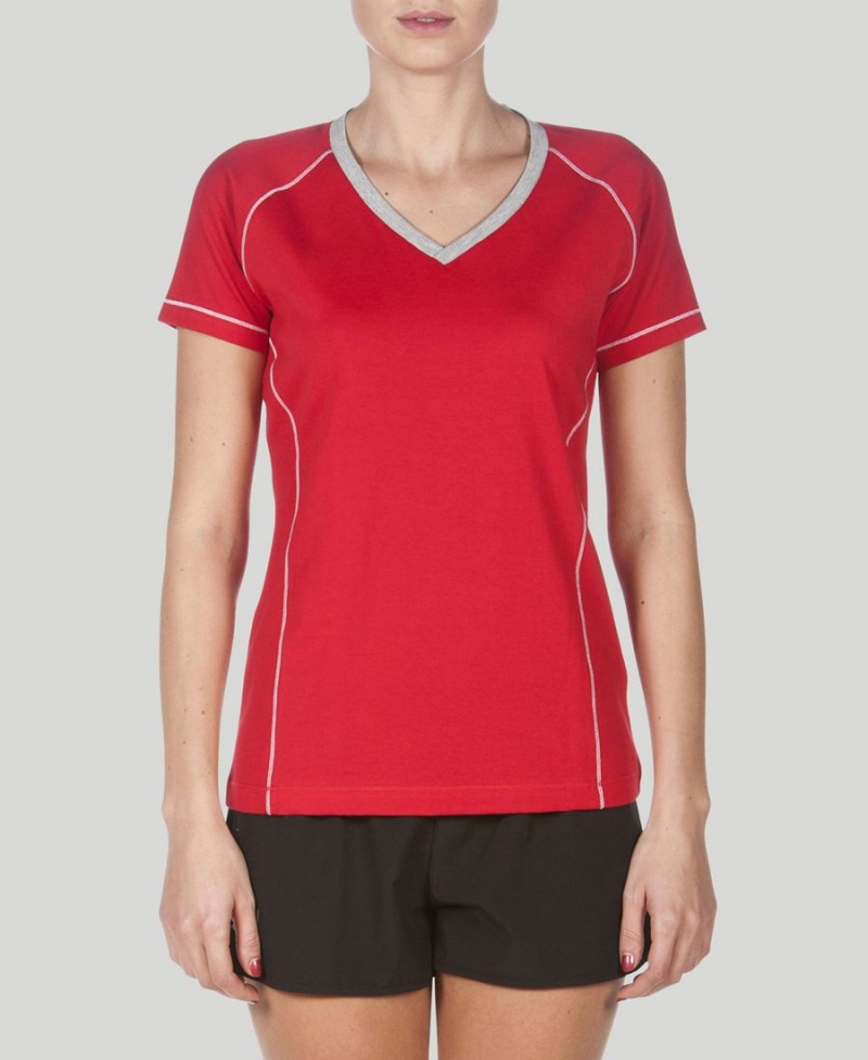 Arena Team Line Kurzes Sleeve T-Shirt Rot | OFF67U-073