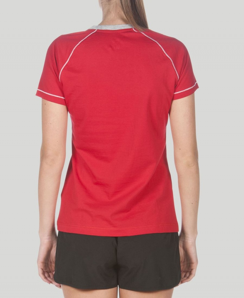 Arena Team Line Kurzes Sleeve T-Shirt Rot | OFF67U-073