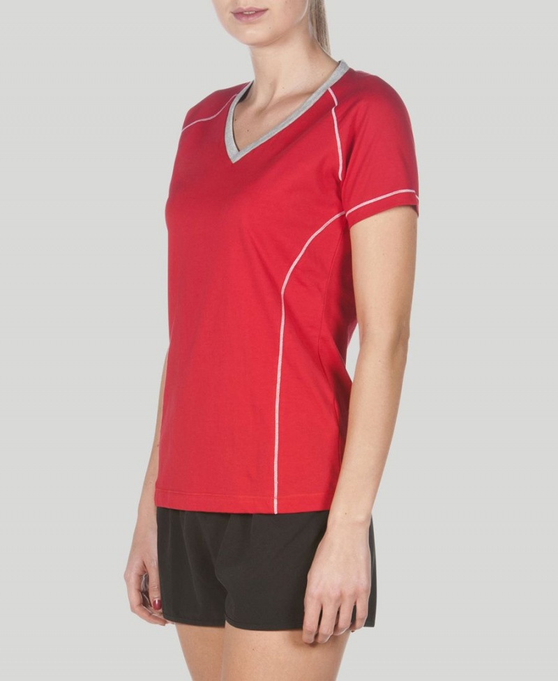 Arena Team Line Kurzes Sleeve T-Shirt Rot | OFF67U-073