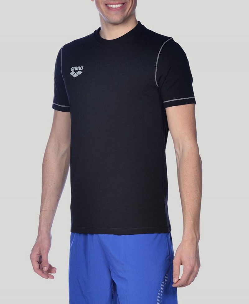 Arena Team Line Kurzes Sleeve T-Shirt Schwarz | TNG74E-174