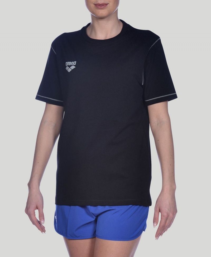 Arena Team Line Kurzes Sleeve T-Shirt Schwarz | TNG74E-174