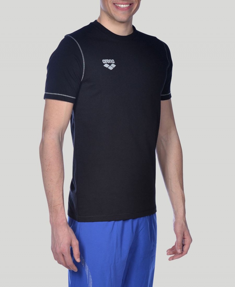 Arena Team Line Kurzes Sleeve T-Shirt Schwarz | TNG74E-174